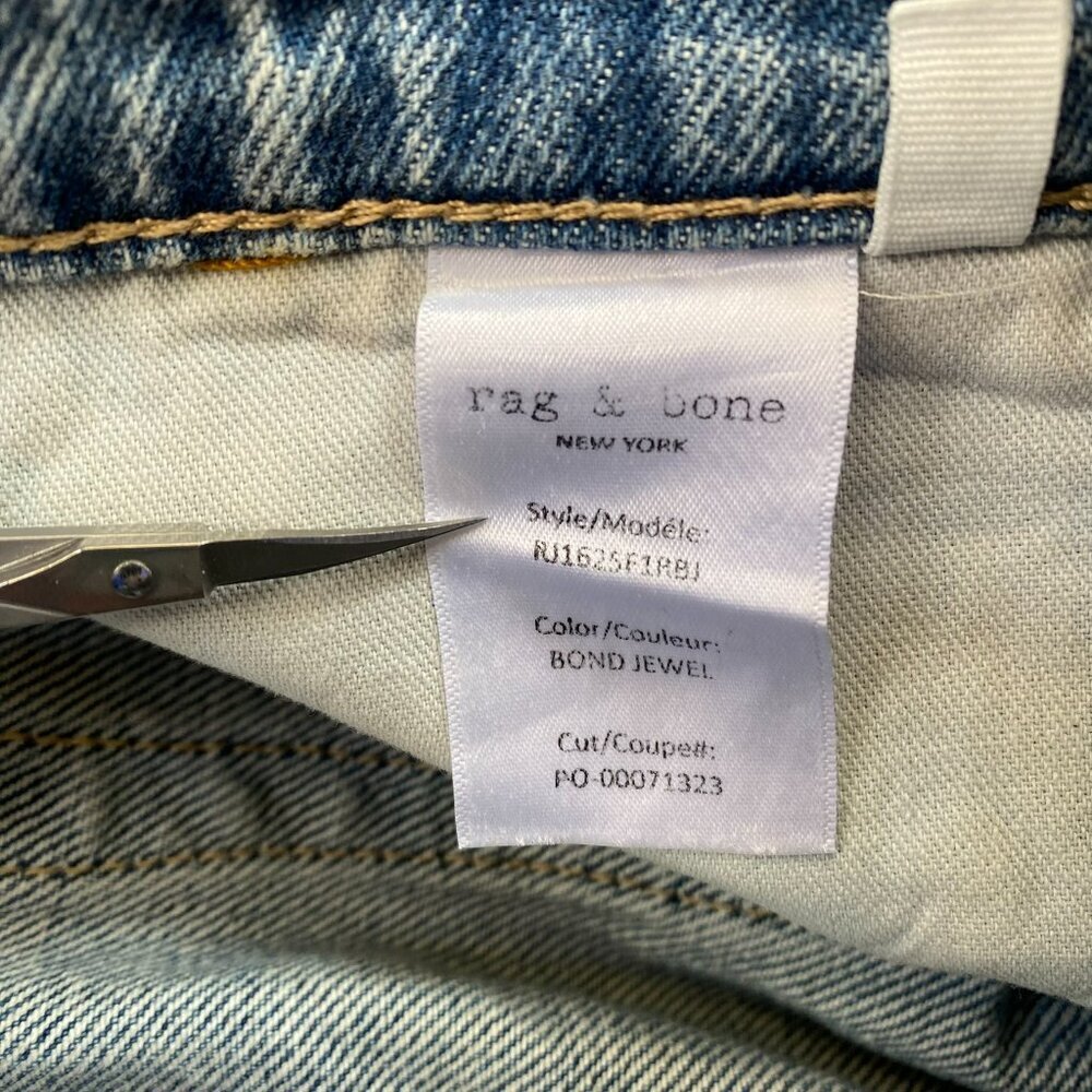 Rag & Bone Charlie Embellished Barrel Jeans Blue Floral Rhinestones 26 - Picture 11 of 17